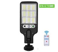 Farola solar LED para exteriores, luz de estacionamiento solar, control remoto, sensor de movimiento, 3 modos de iluminación para jardín, calle y