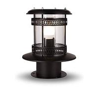 Farola solar vintage para césped, lámpara de pared exterior, impermeable, para jardín, con sombra de césped, para exteriores, para villas, calles, ciudades, eléctrica, de doble uso, tipo columna, S (