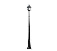 Farola Tradicional E27 De Un Solo Cabezal Para Exteriores Ip65, Resistente Al Agua, De Vidrio, Poste Alto, Luz De Pilar, Lámpara De Columna De Camino De Aluminio Retro Europea,Black-Height 2.45m
