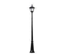 SmPinnaA Farola exterior Tradicional E27 de un solo cabezal IP65 vidrio aluminio Negro 2,75 m