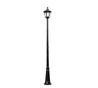Farola Tradicional E27 De Un Solo Cabezal Para Exteriores Ip65, Resistente Al Agua, De Vidrio, Poste Alto, Luz De Pilar, Lámpara De Columna De Camino De Aluminio Retro Europea,Black-Height 3m