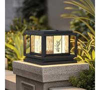 Farolas Solares Con Cristal Para Caminos Jardín Lámparas Columna Para Exteriores, Faroles Modernos Impermeables Porches Vallas Iluminación LED Solar Puertas, Ladrillos Bolardos Patios Y Muelles