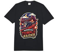 Faroles de Luna Creciente con Mapache Ninja de Midnight Temple Raider Comfort Colors Adult Heavyweight T-Shirt