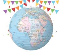 Faroles de papel, farol de globo geográfico de papel, linterna de mapa del mundo, pantalla redonda de papel para decoración de bodas, cumpleaños, lámpara de papel en forma de tierra, exquisita para el