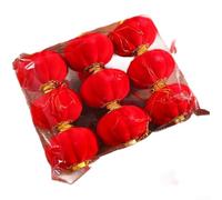 Faroles flocados para celebraciones culturales de Año Nuevo chino con forma redonda y flexibilidad para colgar en interiores y exteriores (10#9)