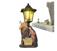 Faroles solares impermeables para exteriores, luces solares decorativas de Jesús, iluminación ambiental, estatua de belén, decoración de jardín, luces de patio para decoraciones navideñas exteriores