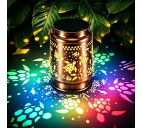 Faroles solares para exteriores, cambio de color, impermeables, decoración de jardín, regalos de cumpleaños para mujeres, mamá, abuela, hermana, linterna colorida de metal, luz solar, decoración de