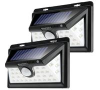Faroles solares pared set 2 plástico 159x106x58mm 36 LEDs