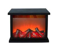 Farolillo de chimenea con llamas LED danzantes - 27 x 21 cm - Chimenea artificial con efecto llama - Pequeña linterna con efecto fuego funciona con pilas