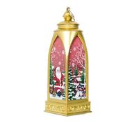 Farolillo Decorativo navideño, Farol navideño con Bola de Nieve y luz Multicolor, 5 x 15 cm, Funciona Pilas(B)