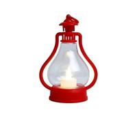 Farolillo Decorativo navideño, Farol navideño Multicolor de 10 x 15 cm for Exterior, con Llama LED Parpadeante y energía Solar(C)