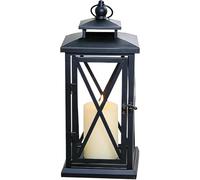 Farolillos de metal negro para exteriores, resistente a la intemperie, 28,5 cm, farolillo para exteriores, farolillos grandes, decoración de velas, resistente a la intemperie, portavelas: grande