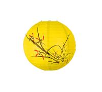 Farolillos de papel, Decoraciones colgantes de linternas papel | Multicolor de 12 pulgadas for colgar en fiestas: pintura de tinta de pez dorado de bambú con marco de metal(Yellow)
