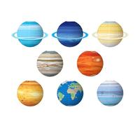 Farolillos de papel planetas 8 unidades - Decoración solar planetario 30 cm, tema espacio colorido farol para techo, aula, ciencia, escuela, habitación cumpleaños