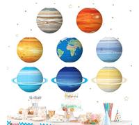 Farolillos de papel solar 8 piezas - Decoración solar planetario 30 cm | Tema Espacial Farol para Ciencia Escuela Aula Cumpleaños Techo