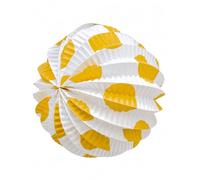 Farolillos Feria de Papel Pack de 12 | 22 CM de Diámetro | Farolillos para la Feria | Auténticos Faroles Andaluces listos para Usar | Nexum Market (Blancos con Lunares Amarillos Arena)