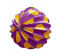 Farolillos Feria de Papel Pack de 12 | 22 CM de Diámetro | Farolillos para la Feria | Auténticos Faroles Andaluces listos para Usar | Nexum Market (Morado con Lunares Amarillos)