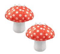Farolillos Papel Forma Seta, 2pcs Linterna de Papel, Farolillos Redondos, Setas Decoracion, Farolillos, Adecuada para Decoración de Fiestas Temáticas del País de Las Maravillas de la Selva