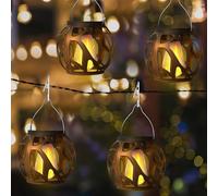 Farolillos Solares Exterior,4 Piezas Luces de Llamas Solar Exterior,IP65 Impermeable Faroles Solares,para Decoración Terraza,Patio,Balcón,Camping