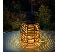 Farolillos Solares Exterior, Colgante/de Pie Farolillo Solar Exteriores, Impermeable Linterna Solar de Ratán, Lámpara Solar para Balcón, Patio, Jardín Decoracion