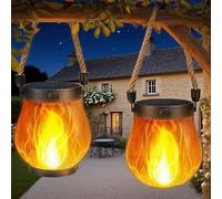 Farolillos Solares Exterior IPX4 Impermeable | Luz Solar con Efecto Llama Realista para Jardín, Terraza y Pared | Ideal para San Juan, Navidad y Fallas | Sin Cables, Ahorro Energético (2)