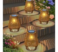 Farolillos Solares Exterior, KagoLing 4 Lamparas Solares Exterior de Tejidos a Mano Luz Solar Exterior Jardin IP65 Impermeable Adecuado para decoraciones navideñas Regalos de Navidad Patio y Balcón