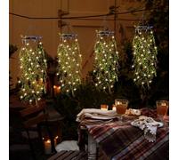 Farolillos Solares Exterior, KagoLing Paquete de 4 Hoja de Sauce Planta Artificial LED Luces de Paisaje, Luces Solares IP65 Impermeables de Exterior, Adecuado para Fiestas,Regalos, Jardín Decoraciones