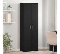Faroom Armario Multiusos 2 Puertas Armario Escobero, Armario Limpieza, Armario almacenaje, Madera de Ingeniería, Negro, 60x35x180 cm