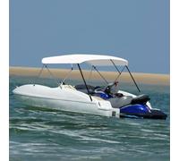 Faroom Toldo Bimini de 4 Arcos, Toldo para Barcos, Bimini para Barcos, Protección contra el Sol y la Lluvia, Accesorios Náuticos, Medidas 243 x 244 x 137 cm Blanco