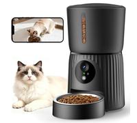 Faroro Comedero Gato Automático WiFi, 1080P HD Cámara con Visión Nocturna, 4L Alimentador para Perros/Gatos con Audio 2Vías, App Control, Cámara Ajustable, Sensor Anti-Bloqueo y Alimentación Dual