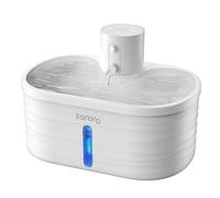 Faroro Fuente para Gatos, 2.5L Bebedero Gatos sin Cable, Bebedero Gatos Automatico de Pilas con Sensor de Movimiento, Batería de 5000 mAh, Bomba Ultra Silenciosa, sin BPA, Blanco