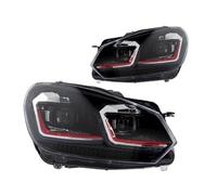 Faros Aelanteros Luces Coche Para Golf 6 MK6 (2009-2012) R20 Faro Delantero Para Lente Proyector DRL Accesorios Automóviles Faro Principal(Red One Set,RHD)