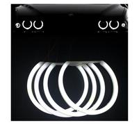Faros Angel Eyes para coche Para BMW E36 E38 E39 E46 Luces De Coche 131 Mm X4 Algodón Luz Blanco Ámbar Ojo Ángel Halo Anillo DRL Anillos halo LED(White only)