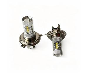 Faros antiniebla H4, 12-24 V, 80 W, color blanco, juego de 2 bombillas para | Bombillas LED antiniebla de 6500 K, xenón blanco frío, repuesto universal, resistente a los golpes