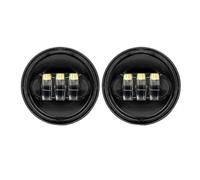 Faros Antiniebla LED Moto para FLHR Road King para Dyna 1 Par 4.5 Pulgadas Motocicleta LED Antiniebla Que Pasa Luz Auxiliar Impermeable(No Halo Black)