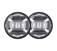 Faros Auxiliares Moto 2 Faros Antiniebla Auxiliares LED 4.5" con Acabado Cromado Negro 1/2" Motocicleta para 30 W Impermeables Faros Redondos LED(001 Chrome)