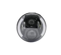 Faros Auxiliares Moto Faros Delanteros LED 7 Pulgadas DRL con Ojos Ángel para Jeep para Lada para Niva Coche Urbano H4 Faro Conjunto Faro(50W Black A)