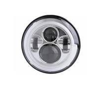 Faros Auxiliares Moto Faros Delanteros LED 7 Pulgadas DRL con Ojos Ángel para Jeep para Lada para Niva Coche Urbano H4 Faro Conjunto Faro(40W Halo Chrome)