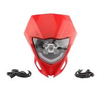 Faros Auxiliares Moto Placa Faro LED Motocicleta para WR YZ 250 450 Piezas Carenado Motocross para Supermoto para Enduro Accesorios Faro Principal Motocicleta(Rojo)