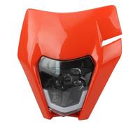 Faros Auxiliares Moto Placa Faro Motocicleta Dirt Bike LED Faros Delanteros para Enduro para EXC 300 XC SX 125 250 350 450 Motocross Delantero Faro Principal Motocicleta(Naranja)