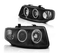 Faros CCFL Angel Eyes Apto para Seat Leon 1M / Toledo 1M Año Fab. 99-06 Negro