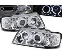 Faros compatibles con Audi A3 8L 1996 1997 1998 1999 2000 GV-1091 Luces delanteras de coche, faros delanteros de ángel Ojos cromados