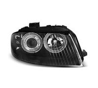 Faros compatibles con Audi A3 8P 2003 2004 2005 2006 2007 2008 GV-1137 faros delanteros de coche, faros delanteros de Angel Eyes negro