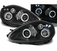 Faros compatibles con Fiat Grande Punto 2005 2006 2007 2008 GV-1259 luces delanteras de coche, faros delanteros de Angel Eyes negro