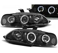 Faros compatibles con Honda Civic 1991 1992 1993 1994 1995 2 Puertas 3 Puertas GV-1318 faros delanteros Juego de faros delanteros de Angel Eyes negro