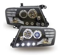 Faros compatibles con Mitsubishi Pajero V60 2001 2002 2003 2004 2005 2006 GV-1397 Luces delanteras de coche, faros delanteros Angel Eyes negro