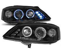 Faros compatibles con Opel Astra G 1998 1999 2000 2001 2002 2003 2004 GV-1423 faros delanteros de coche, faros delanteros de Angel Eyes negro