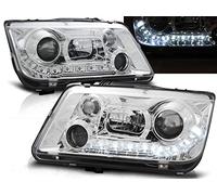 Faros compatibles con Volkswagen Bora 1998 1999 2000 2001 2002 2003 2004 2005 GV-1697 faros delanteros de faros delanteros cromados