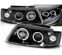 Faros compatibles con Volkswagen Passat B5 3B 1996 1997 1998 1999 2000 GV-1607 faros delanteros Conjunto de faros delanteros de Angel Eyes negro