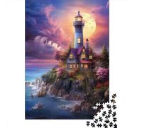 Faros costeros Puzzles De 1000 Piezas Puzzles para Adultos Puzle para Decoración del Hogar Castillo Sunset Rompecabezas DIY Imposible DecoracióN Familiar Regalos A Partir De 14 Años 1000pcs (75x50c